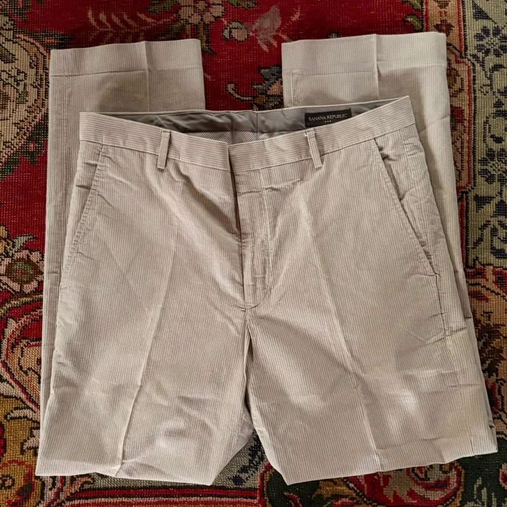 Banana Republic Pants Mens 38x32 Beige Excellent Fine Wale Cotton